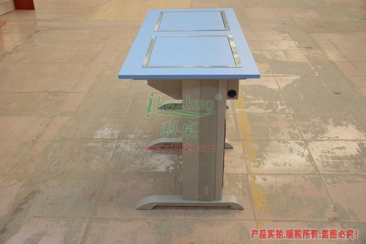 科桌家具,翻转电脑桌,双人金属脚架手动箱体翻转电脑桌 科桌家具,翻转电脑桌,双人金属脚架手动箱体翻转电脑桌