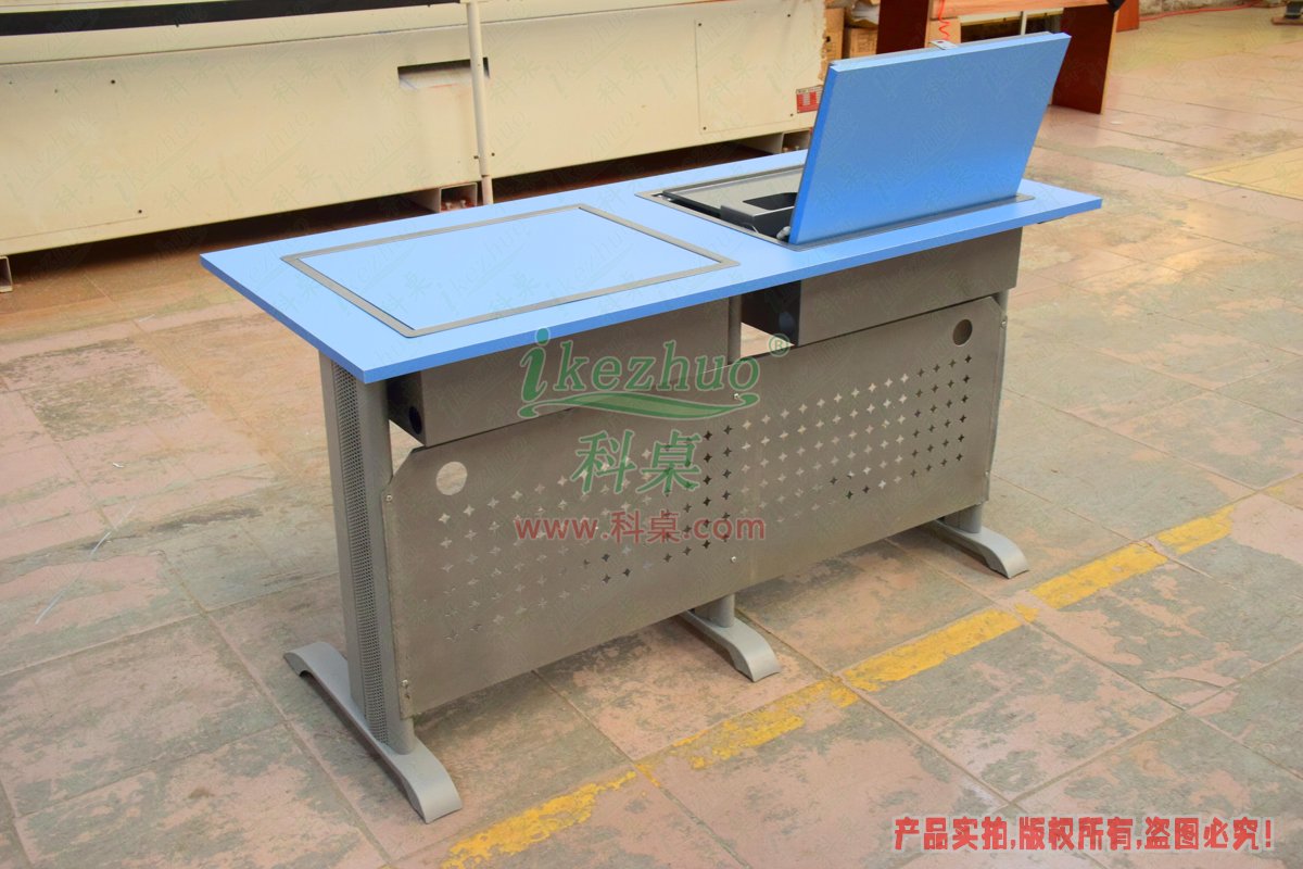 科桌家具,翻转电脑桌,双人金属脚架手动箱体翻转电脑桌 科桌家具,翻转电脑桌,双人金属脚架手动箱体翻转电脑桌