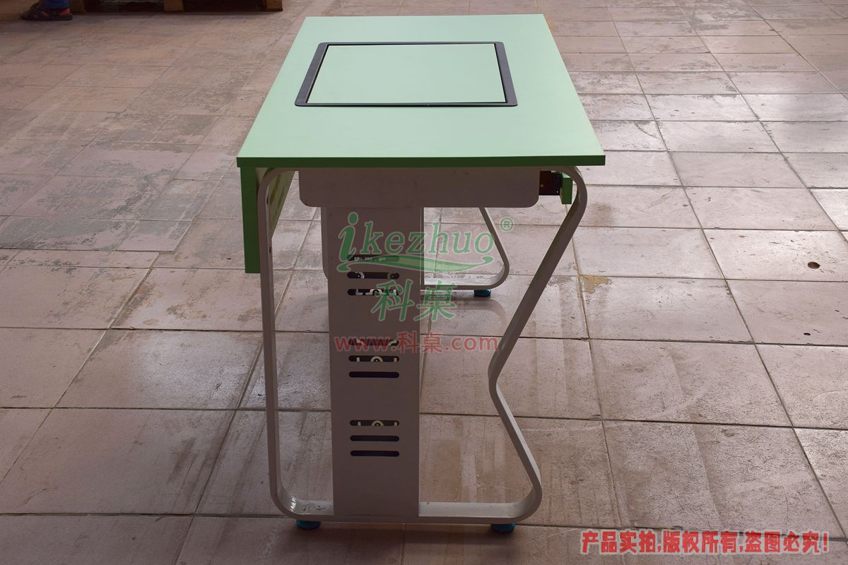 科桌家具,单人电脑桌,边框电脑桌,翻转电脑桌,单人位金属脚架带边框翻转电脑桌K12-C